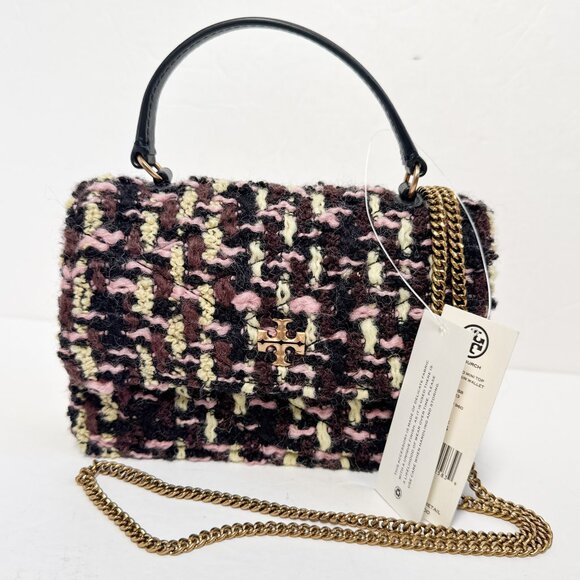 Tory Burch New Mini Kira Tweed Top Handle Chain Wallet - Picture 1 of 13